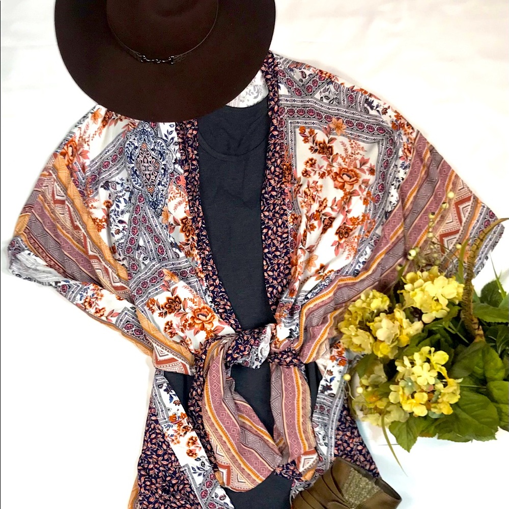 Boho Multi-print Kimono - Picture 7 of 8